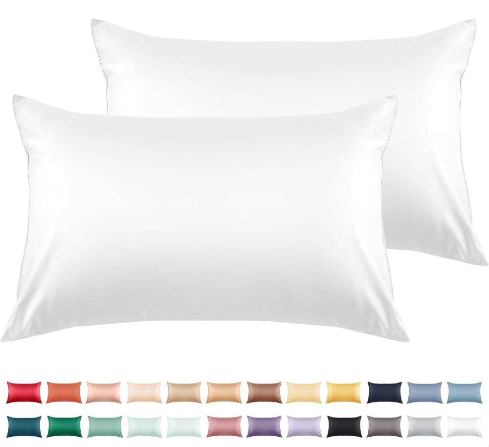 Cotton Pillow Cases Standard Size Set of 2, 600 Thread Count Pillowcases 20x26 Inches, Soft Long Staple Cotton Pillowcases Breathable with Envelope Closure,White