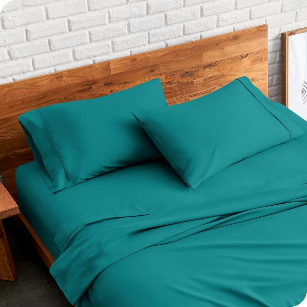 Microfiber Pillow Cases - Standard/Queen Size Set of 2 - Cooling Pillowcases - Double Brushed - Emerald Pillowcases 2 Pack - Easy Care (Standard Pillowcase Set of 2, Emerald) - Image 2