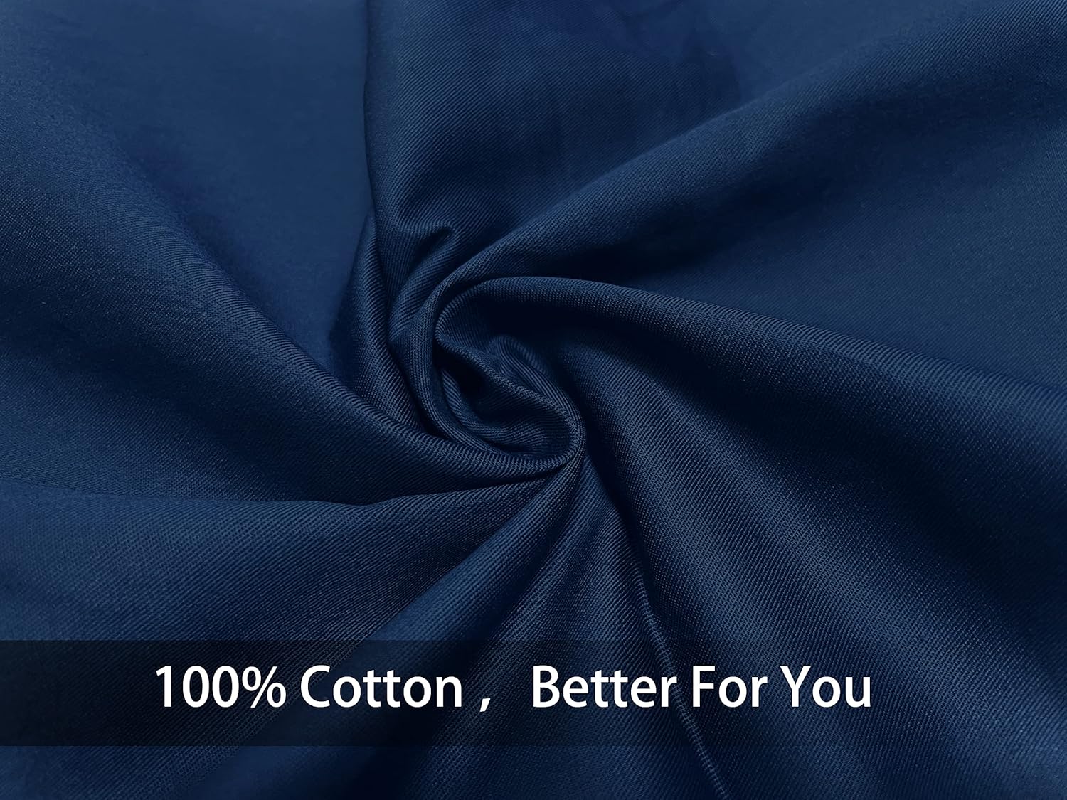 Soft 100% Egyptian Cotton Zipper Pillow Case, Cozy and Lightweight Pillowcase, Set of 2, Navy Blue, Standard, 20" x 26" - Image 2